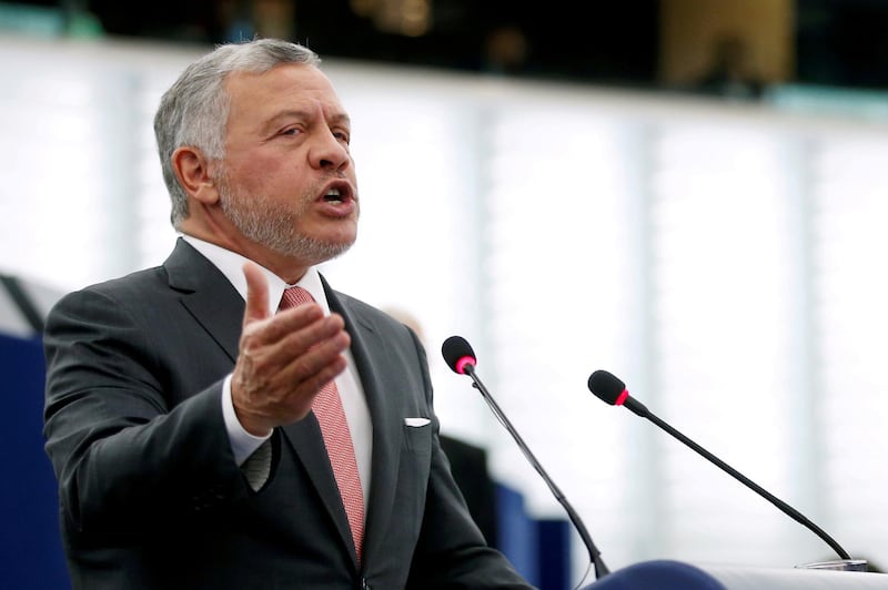 FILE PHOTO: King of Jordan Abdullah II addresses the European Parliament in Strasbourg, France January 15, 2020. REUTERS/Vincent Kessler//File Photo