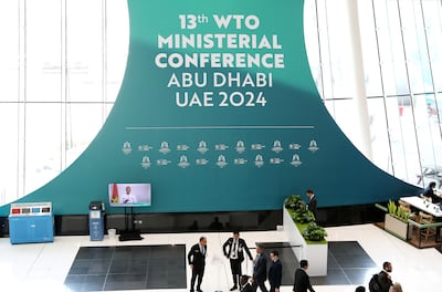 The 13th WTO Ministerial Conference is being held at Adnec in Abu Dhabi. Pawan Singh / The National