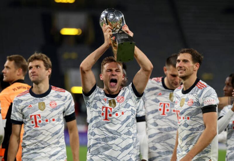 Bayern's Joshua Kimmich after winning the German Super Cup.