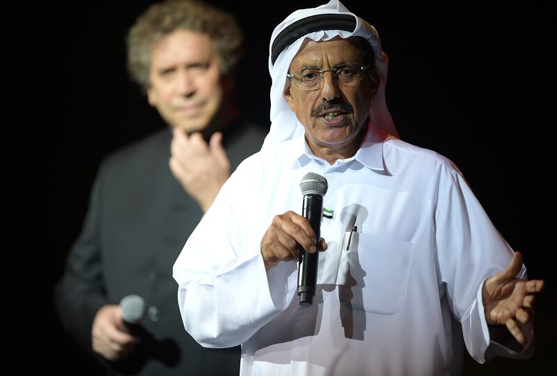 Khalaf Ahmad Al Habtoor, right, chairman of Al Habtoor Group, and Franco Dragone at the world premiere. Getty