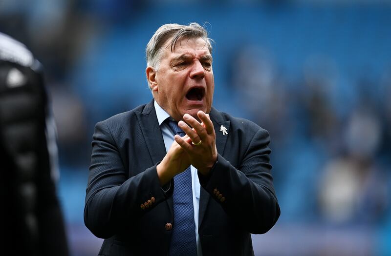 Sam Allardyce, Manager of Leeds United, reacts following their sides defeat after the Premier League match between Manchester City and Leeds United at Etihad Stadium on May 06, 2023 in Manchester, England. (Photo by Gareth Copley / Getty Images)