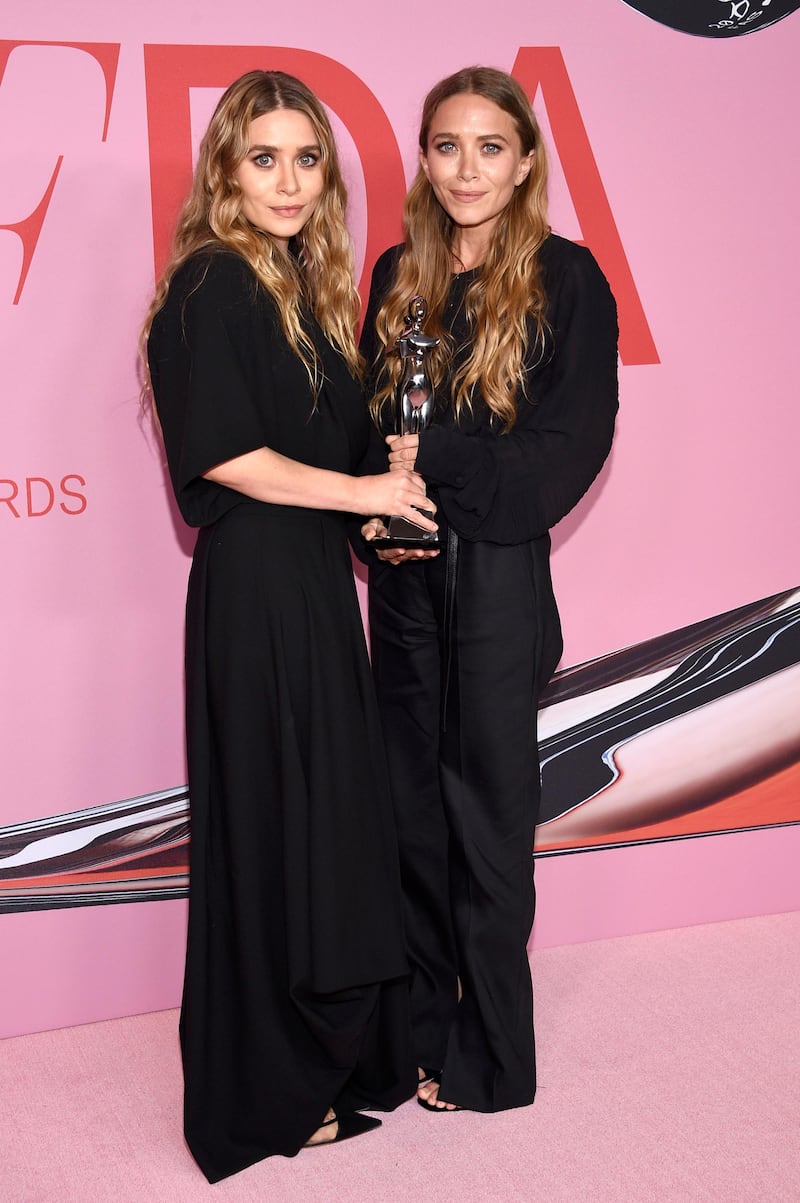 Ashley Olsen and Mary-Kate Olsen, winners of Accessory Designer of the Year Award at the 2019 CFDA fashion awards at the Brooklyn Museum in New York City on June 3, 2019. AP
