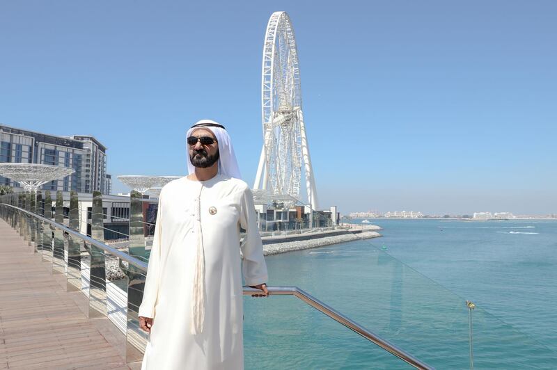 Government of Dubai Media Office – 5 March 2018: Vice President and Prime Minister of the UAE and Ruler of Dubai His Highness Sheikh Mohammed bin Rashid Al Maktoum today visited Bluewaters Island, the new man-made island developed by Meraas off the coast of the Jumeirah Beach Residence opposite to The Beach. Wam