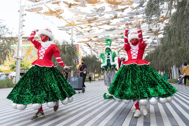 Spruce-looking performers at Expo 2020 Dubai.