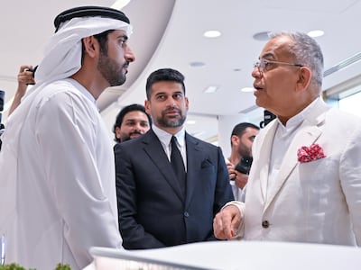 Sheikh Hamdan bin Mohammed, Crown Prince of Dubai, with PNC Menon, Founder and Chairman of Sobha Realty