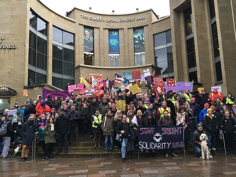 University workers formed picket lines on campuses across the UK for strikes over pay, pensions and working conditions last week. Wikimedia Commons