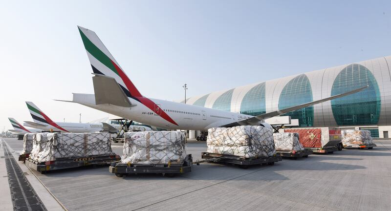 Emirates and the International Humanitarian City have partnered on a mission to deliver crucial aid to Turkey and Syria. Photo: Emirates