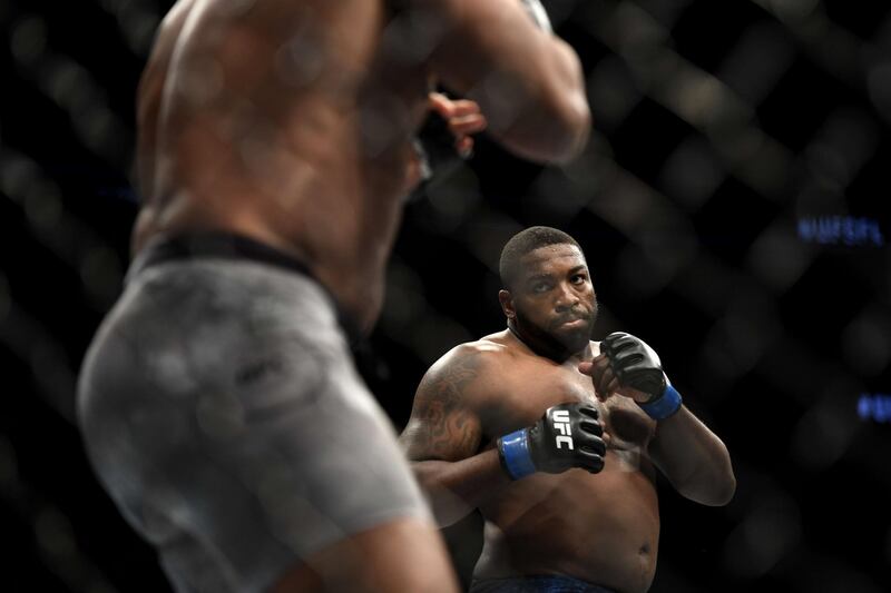 Walt Harris fights Alistair Overeem in their Heavyweight bout during UFC Fight Night at VyStar Veterans Memorial Arena. AFP