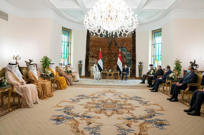 A high level delegation accompanied Sheikh Mohamed bin Zayed on his official visit to Cairo.