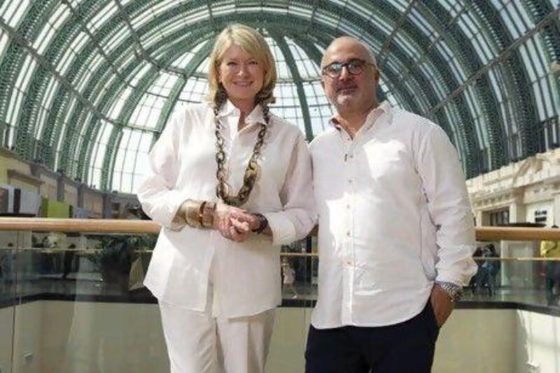 Stewart with her host in the UAE, Youssef El Deeb, at Mall of the Emirates in Dubai.