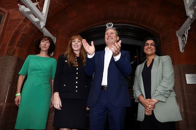 Shabana Mahmood with Labour leader Keir Starmer at the 2021 party conference. Reuters