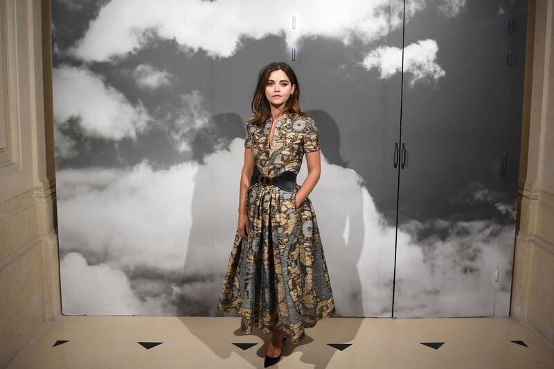 Jenna Coleman, in Dior, attends the Christian Dior show in Paris on July 1, 2019. AFP