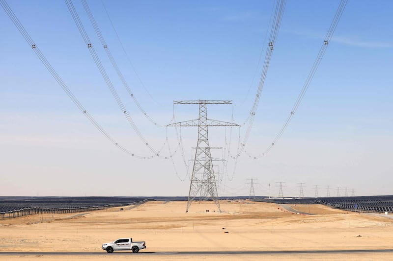 Photovoltaic panels at Al Dhafra solar project in Abu Dhabi, UAE. AFP