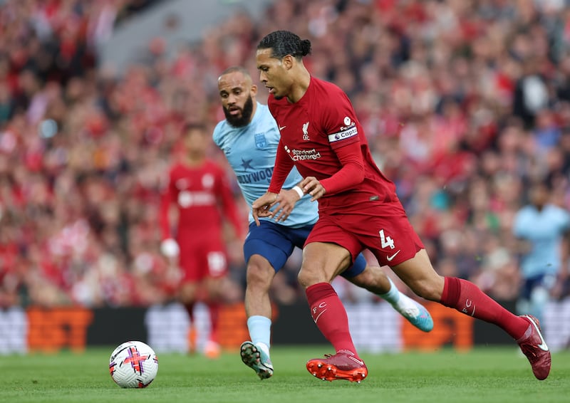 Virgil van Dijk – 7. Showed his experience by catching Mbeumo offside before the striker’s strong finish and won the majority of his duels. Getty