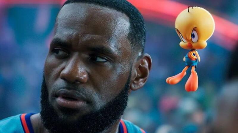 LeBron James and Tweety in 'Space Jam: A New Legacy'. The NBA legend  plays a fictionalised version of himself and is also a producer.