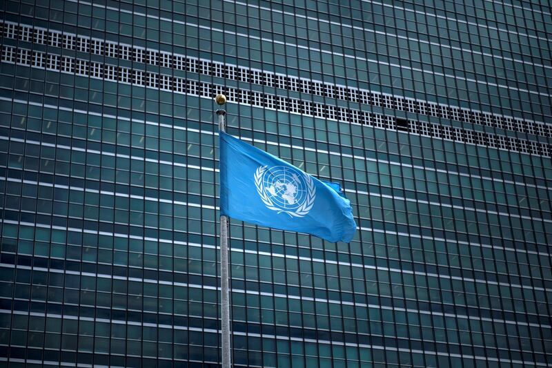 A view of the United Nations headquarters during the 72nd session of the United Nations General Assembly September 19, 2017 in New York. (Photo by Brendan Smialowski / AFP)