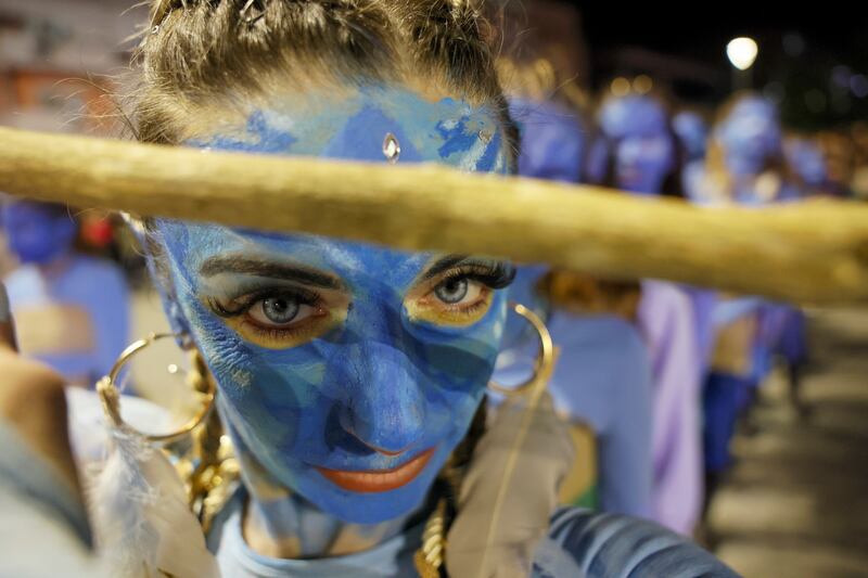 A performer at a carnival procession in Strumica, North Macedonia. EPA