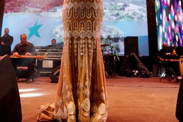 epa07715274 Lebanese singer and artist Carole Samaha sings in the historical citadel of Damascus during the Damascus Castle Festival, in Damascus, Syria, 13 July 2019. EPA/YOUSSEF BADAWI