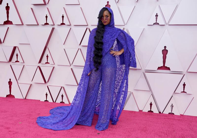 HER, in Dundas, arrives for the 93rd annual Academy Awards ceremony at Union Station in Los Angeles, California, on, 25 April 25, 2021. EPA