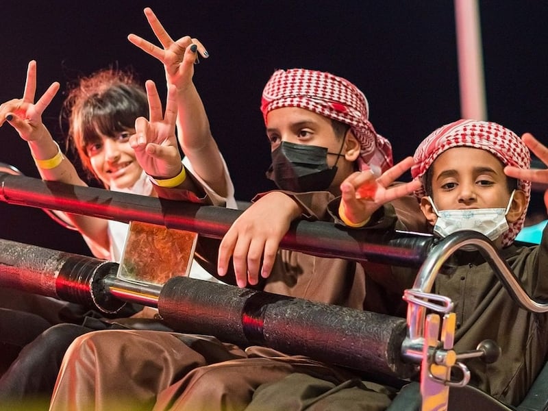 Kids at the amusement park zone of the Mother of the National festival in Abu Dhabi last year. Photo: Instagram / @motnfestival