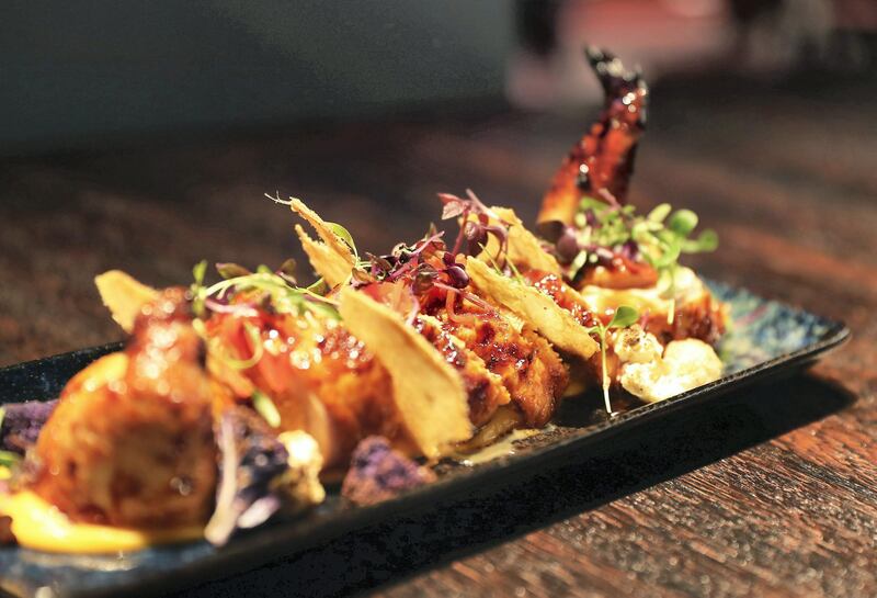 DUBAI, UNITED ARAB EMIRATES , September 27 – 2020 :- Brass Monkey Signature Chicken dish at the Brass Monkey, new dining and entertainment destination on the Bluewaters Island in Dubai.  (Pawan Singh / The National) For Lifestyle/Online/Instagram. Story by Janice Rodrigues 