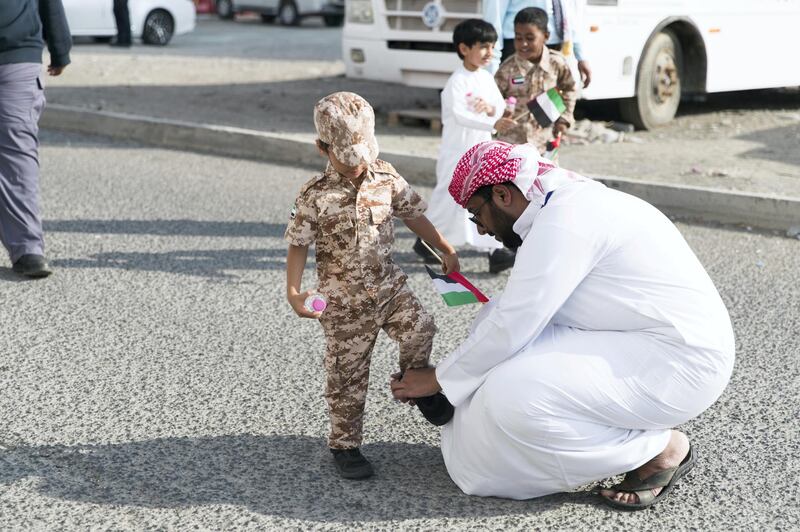 FUJAIRAH, UNITED ARAB EMIRATES - NOV 28:

Al Fujairah began it's UAE National Day celebrations with a national parade.

(Photo by Reem Mohammed/The National)

Reporter:  Ruba Haza
Section: NA