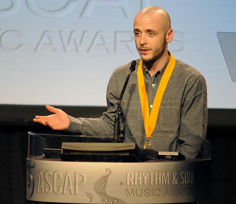 Mandatory Credit: Photo by Chris Pizzello/Invision/AP/REX/Shutterstock (9202274d)
ASCAP Songwriter of the Year Noah "40' Shebib addresses the audience at the 25th Annual ASCAP Rhythm & Soul Music Awards, in Beverly Hills, Calif
ASCAP R&S Awards, Beverly Hills, USA - 29 Jun 2012