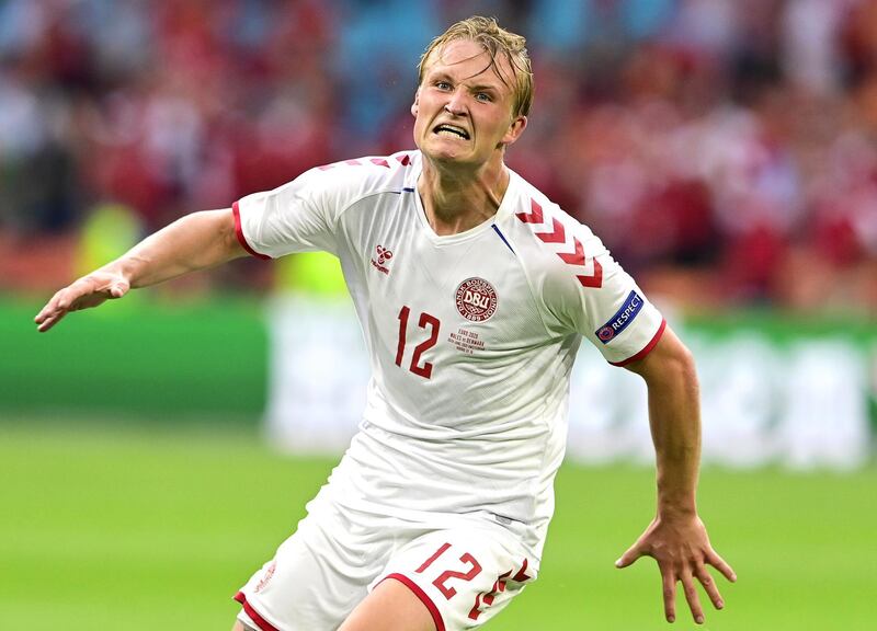 Kasper Dolberg - 9: Forward replaced Yussef Poulsen in starting XI and fired first shot of game well wide of target but no mistake with next effort producing superb curling finish into corner after 27 minutes. Gifted his second goal by Williams’ blunder but an impressive first start of tournament. EPA