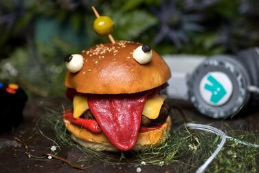 The Durr Burger, inspired by the videogame 'Fortnite', will be available via Deliveroo from Jones the Grocer in Dubai. Courtesy Deliveroo 