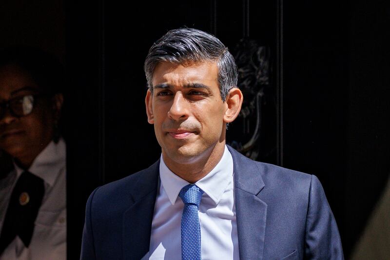 British Prime Minister Rishi Sunak said his government was investigating claims that UK universities had collaborated with Iran on drone technology. Getty Images