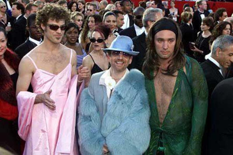 Trey Parker and Matt Stone showed up at the 2000 Academy Awards in dresses, their gowns imitating those worn the previous year by Gwyneth Paltrow and Jennifer Lopez. Reuters