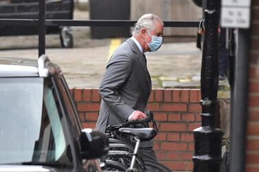 Prince Charles arrives at King Edward VII Hospital in London to visit his father Prince Philip. AP