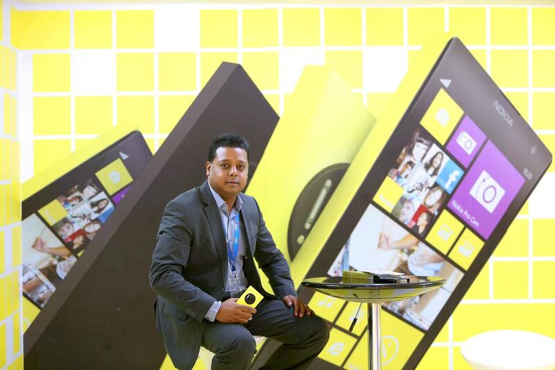 Vithesh Reddy, the general manager of Nokia Lower Gulf, says the new Nokia X range aims aims to address the scarcity of available apps. Pawan Singh / The National
