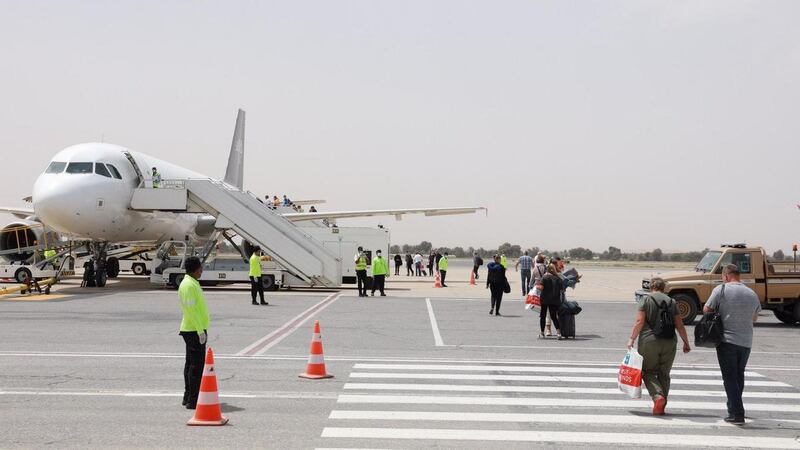 Hundreds of UK tourists have flown home from Dubai on a specially-arranged flight. Courtesy: Wam