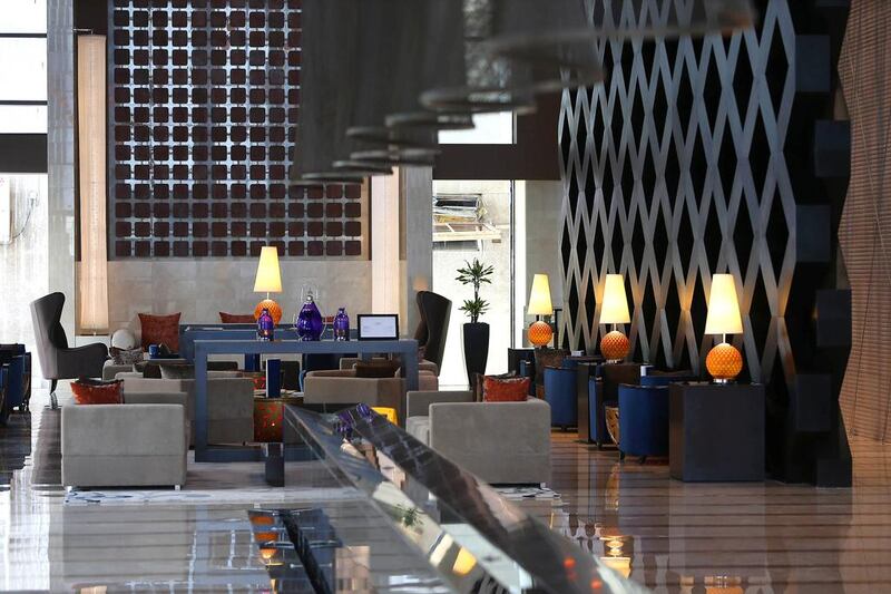 The lobby at the Southern Sun hotel in Abu Dhabi. Pawan Singh / The National