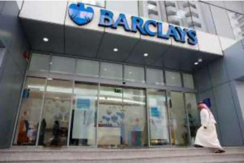 United Arab Emirates - Abu Dhabi - April 23 - 2008 : A man get inside the Barclays Bank new branch in Abu Dhabi. Many banks are opening several branches around the country to expand their network outside their home base ( Jaime Puebla / The National ) *** Local Caption *** JP112 - BARCLAYS BANK.jpg