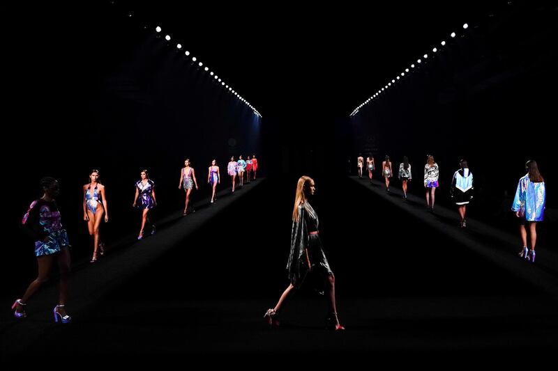 Models present creations by Custo Barcelona during the Mercedes Benz Fashion Week in Madrid, Spain. Reuters