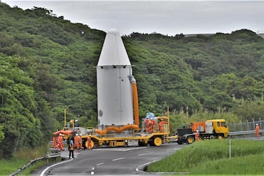 Final preparations are under way at the launch site for the UAE Mars Mission in Japan's Tanegashima Island. The Hope probe was placed inside this payload fairing last week and was transferred to building where the rocket is kept. Courtesy: Shoma Watanbe