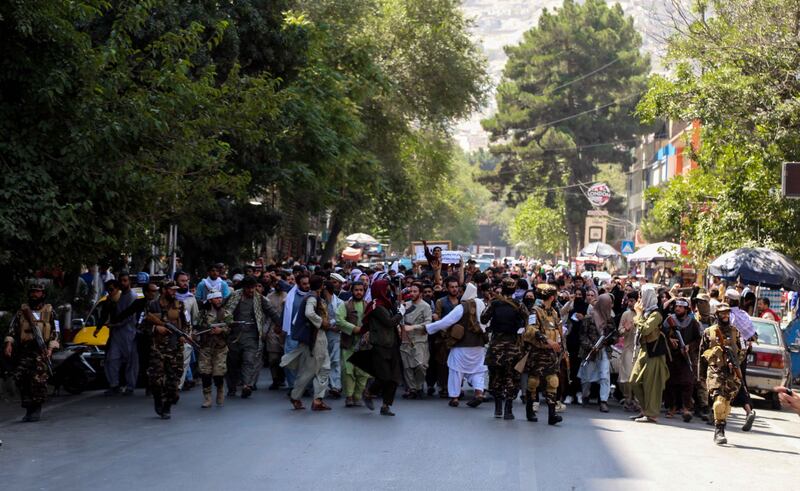 The protests followed calls for a national uprising against the Taliban. EPA