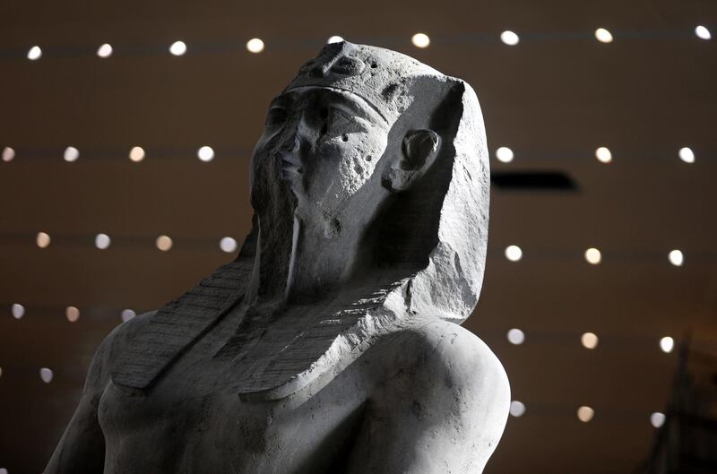 The statue of Seti I is seen after it was transferred to the Grand Egyptian Museum in Giza, Egypt September 21, 2019. REUTERS/Mohamed Abd El Ghany