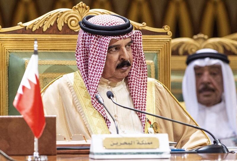 Bahrain's King Hamad Al-Khalifa attends the summit. AFP / Saudi Royal Palace