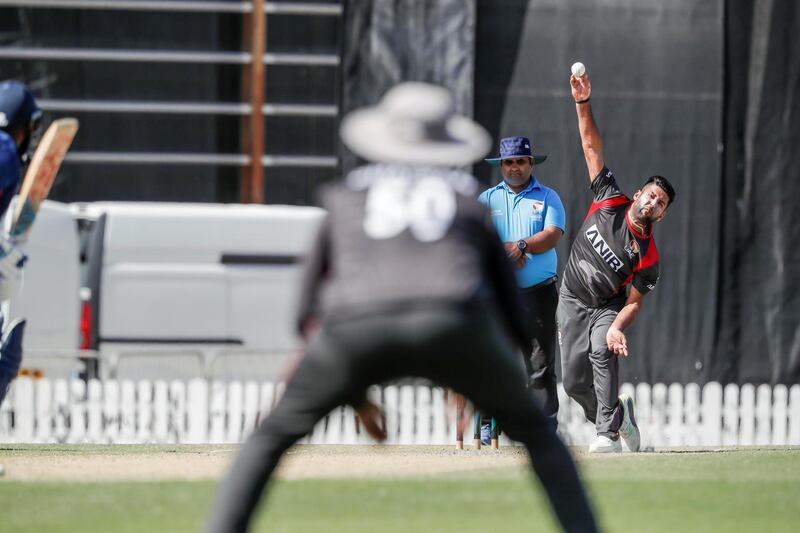 DUBAI, UNITED ARAB EMIRATES. 18 MARCH 2019. The UAE vs USA Cricket at the ICC Academy. (Photo: Antonie Robertson/The National) Journalist: Paul Radley. Section: Sport.