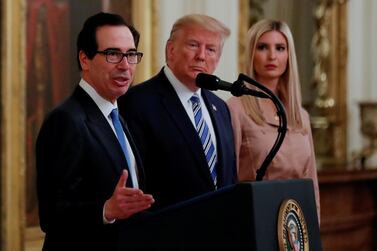 Treasury Secretary Steven Mnuchin (left) said: 'Sanctions will continue until Iran stops its support of terrorist activities and ends its nuclear programmes. Reuters    