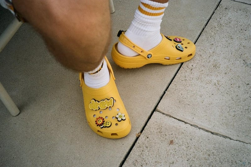 Justin Bieber's clothing line, Drew, collaborated with Crocs. Courtesy Drew