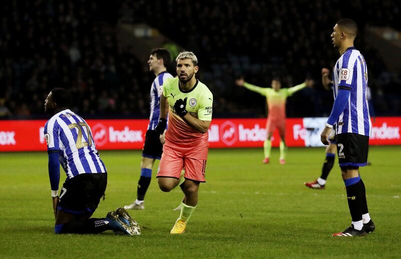 Sergio Aguero celebrates after scoring. Reuters