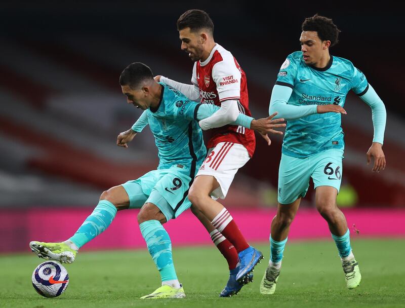 Dani Ceballos - 2: An awful night for the Spaniard, who dwelt on the ball too much. When he did pass, it was frequently to a Liverpool player. It was no surprise when he was replaced by Elneny with 32 minutes to play. EPA