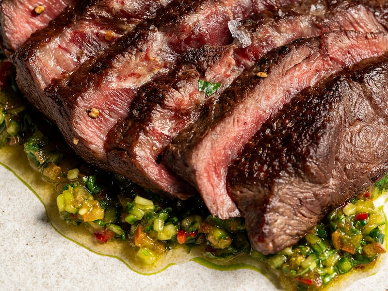 Oyster blade steak with Chilean-style salsa. Photo: Rare