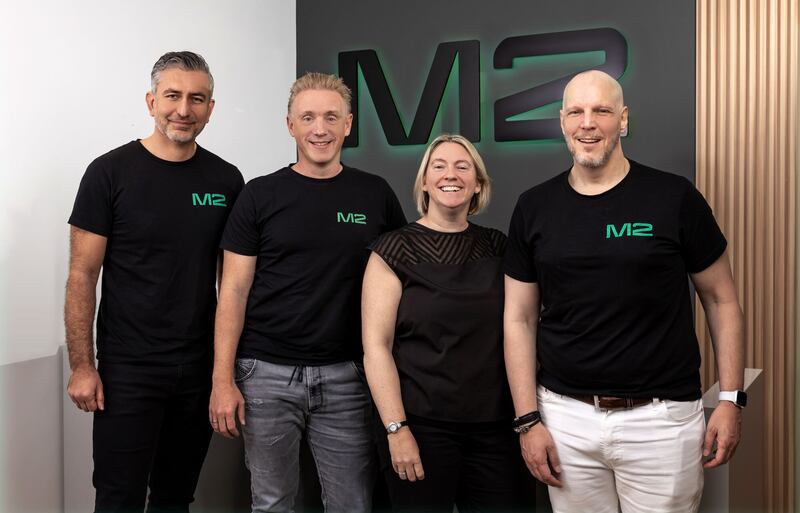 The M2 crypto exchange is headed by (from left) Arash Saidi, chief legal officer; Stefan Kimmel, chief executive; Lynsey Copping, chief financial officer; and Andre Pemmelaar, chief product officer. Photo: M2