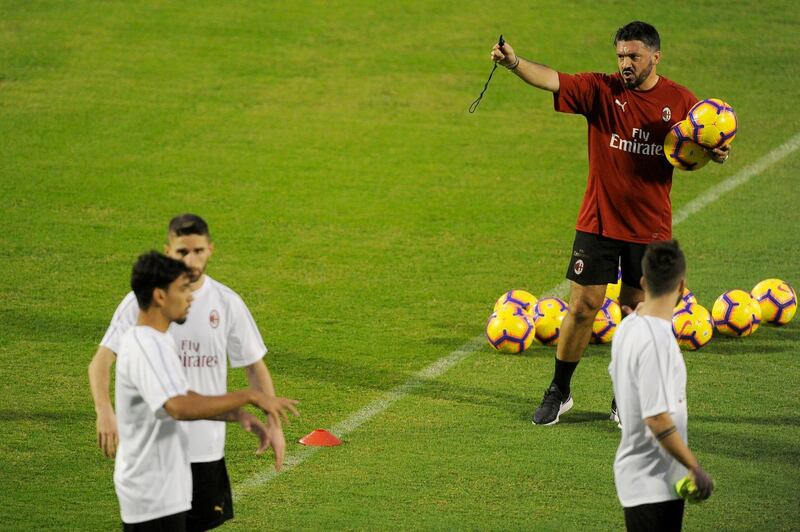 Gattuso at the training session.