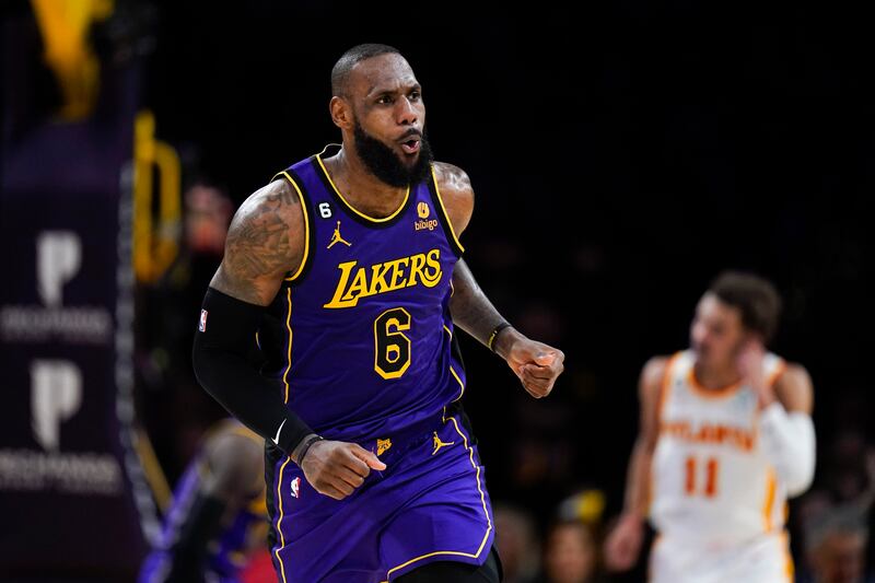 Los Angeles Lakers' LeBron James in California on Friday. AP